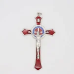 Mecrt Catholic Crucifix 11.5*7cm Metal Enamel Cross Jesus Christ Bitterness Religion Prayer Decoration Big Colorful Pendant Gift - Image 4