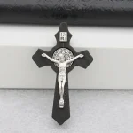 Catholic Crucifix Pendant Wooden Cross Rosary Necklace DIY Metal Handmade Woven Pendant Alloy Main Material Jewelry Accessories - Image 6