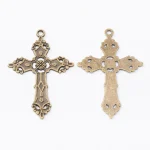 Copper Crucifix Cross Pendant Hollow Christian Cross Accessories Religious Cross Charms DIY for Jewelry Making - Image 6