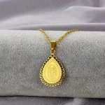 Vintage Gold Plated Father St Benedict Exorcism Necklace Stainless Steel Saint Catholic Roman Cross Demon Religious Necklace