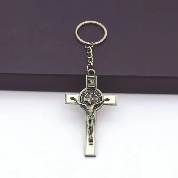 Catholic Christian Jesus Key Ring Car Keychains Women Men Gift Charms Handbag Pendant Cross KeyChains