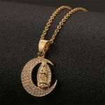 Religious Jewelry 18K Gold Plated CZ Virgin Mary Pendant Necklace Birthday Wedding Necklace Gifts for Women - Image 5