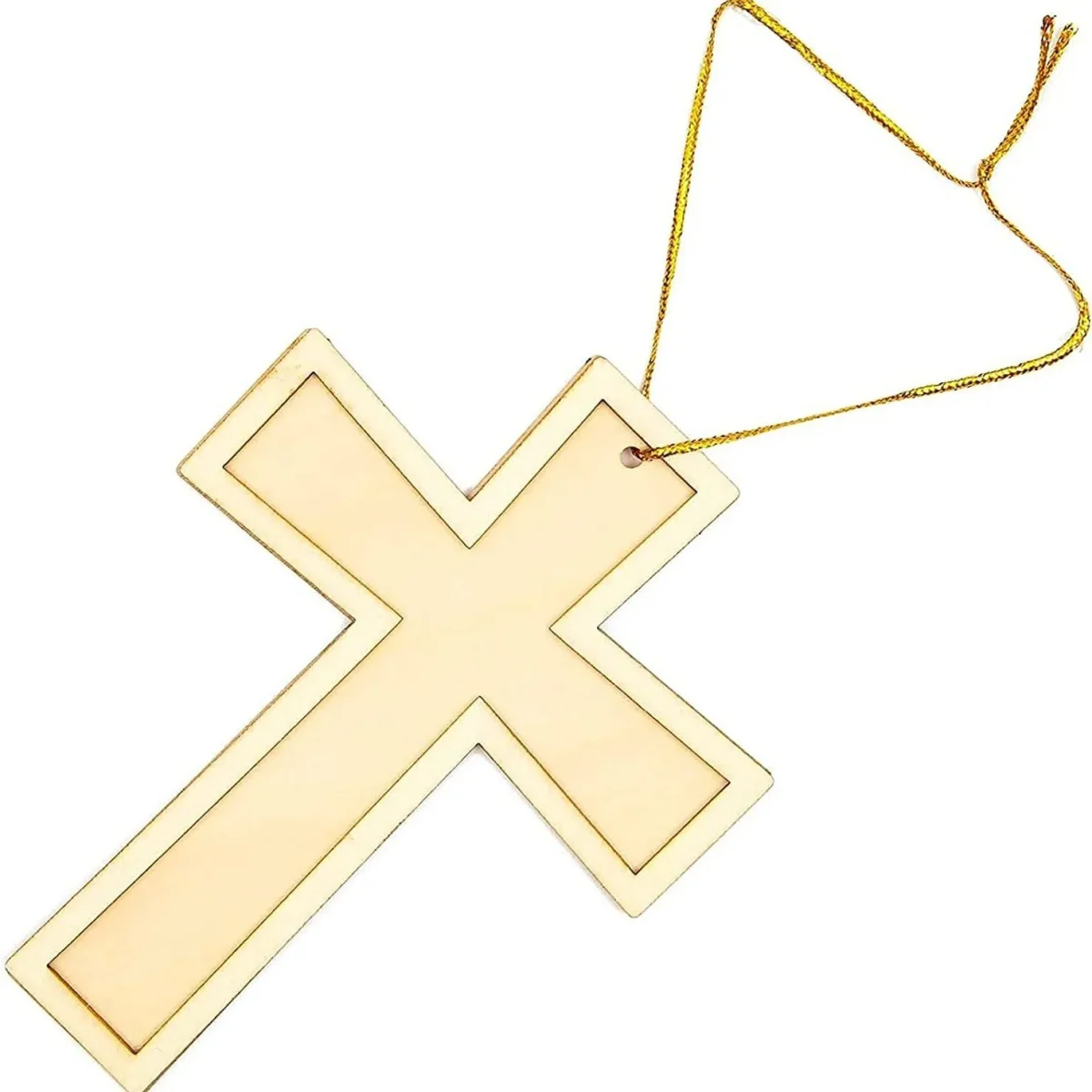 Wood Cross Christmas Pendant DIY Jewelry Craft Decoration - Image 4