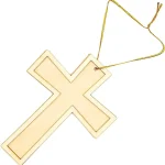 Wood Cross Christmas Pendant DIY Jewelry Craft Decoration - Image 4