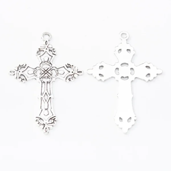 Copper Crucifix Cross Pendant Hollow Christian Cross Accessories Religious Cross Charms DIY for Jewelry Making