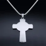 Mecrt Stainless Steel Cross Necklace for Men and Women Holy Spirit Church Jewelry with Beads Chain for Gift - Image 4
