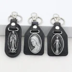 Wholesale Christian Keychain Catholic Church Holy Father Mother Jesus Promotional Keychains Accessory Custom Leather Ornament - Image 2