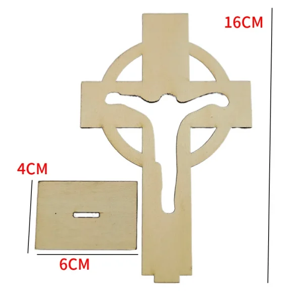 Mecrt New Wooden Crafts Cross Decoration Religious Style Wooden Home Decoration with Metal Wood Chips Alloy Type in Stoc