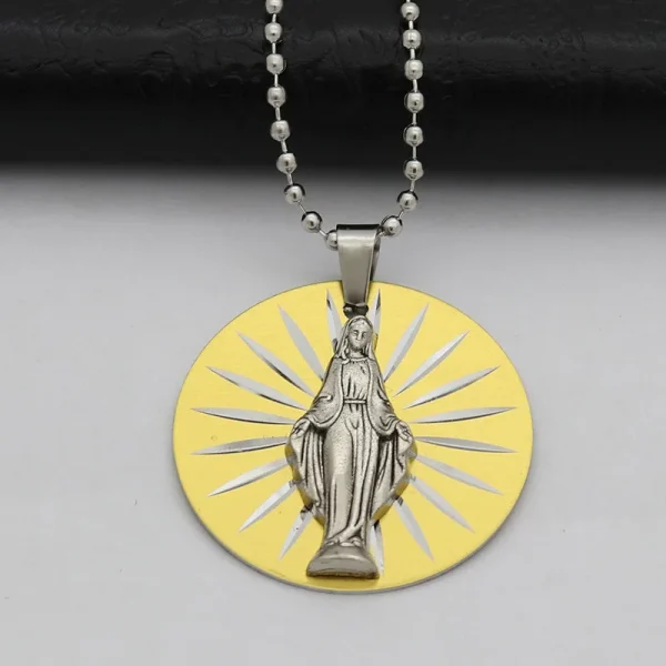 Catholic Jesus Pendant Metallic Fashion Personality Necklace Accessories Laser Craft Jewelry Necklace Pendant