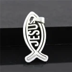Christian Jesus Catholic Holy Father Stainless Steel Cross Fish Pendant Religious Unisex Gift Jewelry Accessories Wholesale - Image 3