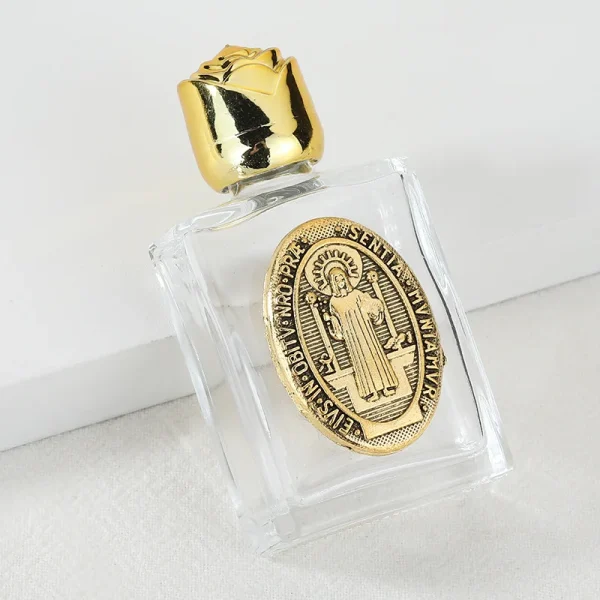Mecrt Catholic Holy Water Bottle Rose Flower Crystal Glass Container Ornament New Hot Christmas Carved Design