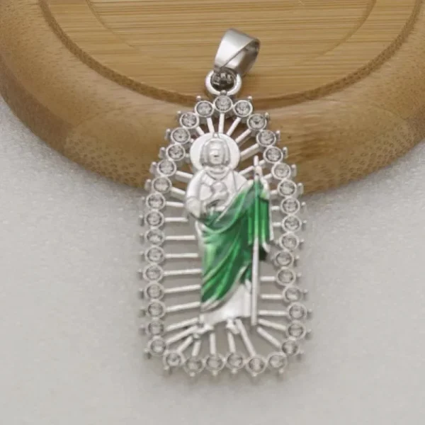 DIY Jewelry Components Hollow-Out Gold Plated Zinc Alloy Jesus Pendant Religious Style Triangle Zircon Charms