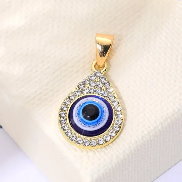 2023 New Drip Process Accessories Diamond-encrusted Eyeball Alloy Accessories Gold Necklace Accessory Pendant