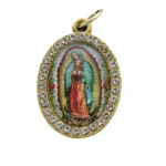 Catholic Theme Alloy Handmade Commemorative Cartoon Photo Frame Oval Micro-Inlaid Jewelry Keychain Pendant - Image 5