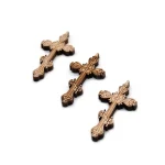 Pure Handmade Wooden Crucifix Cross Pendant Catholic Small Praying Hand Holding Cross Charm for DIY Necklace - Image 4