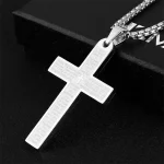 Igh Polished Stainless Steel Unisex Vintage Strand Statement Necklace Plated with 18K Gold Bible Scripture Cross Pendant Jewelry - Image 6