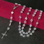Catholic Rosary Colored Rosaries Necklace Love Plastic Beads Easter Baptism Communion Cross Church Jewelry Wholesale - Image 6