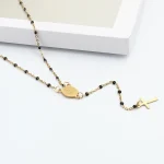 Catholic Rosary 18K Gold Vacuum Plated Stainless Steel Jewelry Christian Religious Totem Cross Necklace Church Gift - Image 2