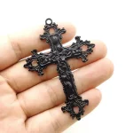 Catholic Cross Pendant Antique Silver Plated Zinc Alloy Cross Charms Pendants - Image 3