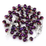 Mecrt Catholic Rosary Virgin Mary Crucifix Cross Bulk Wholesale Prayer Rosaries Glass Rosary Necklace - Image 5