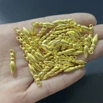 Alloy Electroplated Imitation Gold Silver Plant Pattern Tassel Pendant Earrings Hanging Ornaments Jewelry Bracelet Beads DIY - Image 4