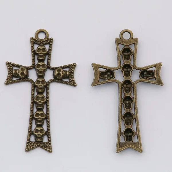 DIY Jewelry Accessories Retro Zinc Alloy Skull Cross Pendant Accessories Hollow Jewelry Accessories Christian Jewelry Wh