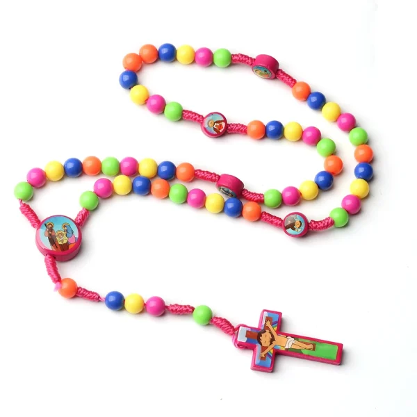 Rosary for Kids Children Necklace Christian Catholic Jesus Christ Rosaries Holy Communion Baptism Prayer Jewelry Church 