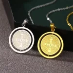 Mecrt Catholic Priest St Benedict Gold Plated Stainless Steel Beaded Necklace Christian Charm - Image 2