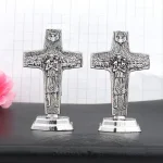 Mecrt Cross of Jesus Catholicism Christianity Vintage Gold/Silver Metal Cross Table Ornaments for Souvenirs Birthday Craft Gift