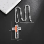 Religious Theme Cross Sports Style Stainless Steel Baseball Cross Pendant Necklace Titanium Steel Hip-Hop Trendy - Image 3