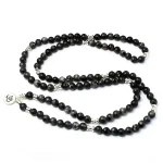 Natural Black Glitter Stone Bracelet 108 Yoga Sanskrit OM Rosary Beads Wholesale Basalt Labradorite Bracelet Luxury Jewelry - Image 3