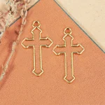 Christian Cross Catholic Hollow Three-dimensional Alloy Pendant 38*22MM Cross Pendant DIY Jewelry Necklace Accessories - Image 4