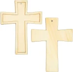 Wood Cross Christmas Pendant DIY Jewelry Craft Decoration - Image 5
