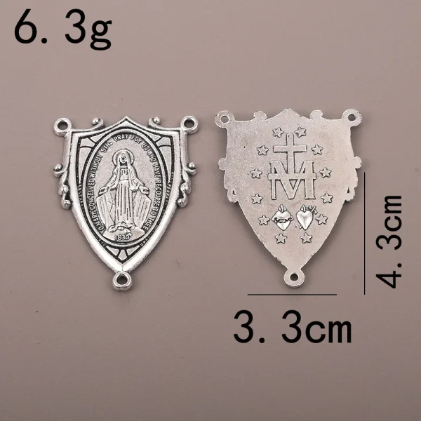 Catholic Jewelry Accessories Pendant DIY Zinc Alloy Bamboo Chain Religious Triangle Rosary Connector Wholesale