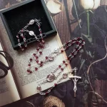 Hot Sell Catholic Rosaries Religious Rosary Necklace Red Glass Beads Cross Necklace for Prayer - Image 3