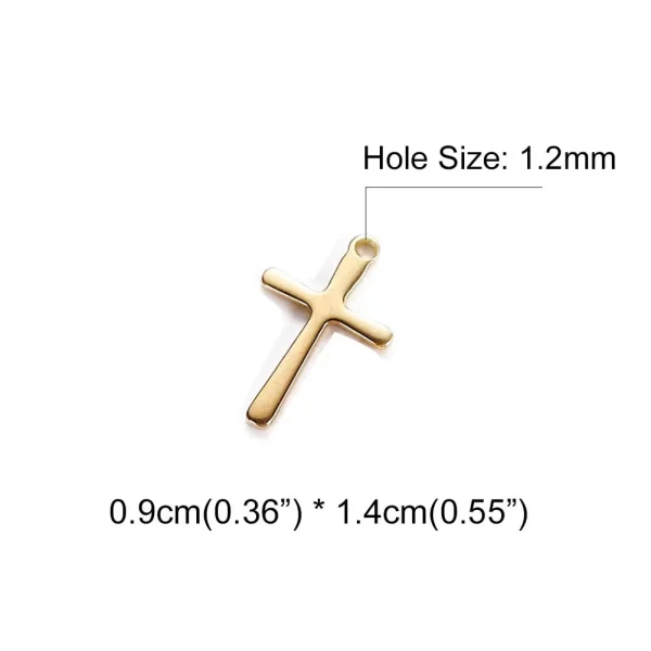 Stainless Steel Mini Size Solid Polished Cross Pendant Religious Cross Charms for Necklace Earring Bracelet Jewelry Maki