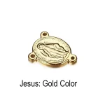 Stainless Steel Handmade Jewelry Accessories Three-Hole Connecting Charms Jesus Virgin Mary Necklace Bracelet Pendant - Image 6