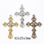 Mecrt Antique Bronze Plated Jewelry Making Charms Findings Jesus Cross Bulk Wholesale - Image 5