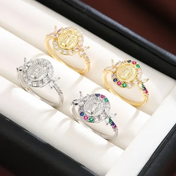Retro Jewelry Copper Micro-inlaid Ring Niche Design Fashion Ring Jewelry Women’s High-end Jewelry