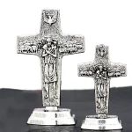 Mecrt Home Decorations Collection Vintage Gold/Silver Metal Cross Table Ornaments for Souvenirs Business Birthday Craft Gift