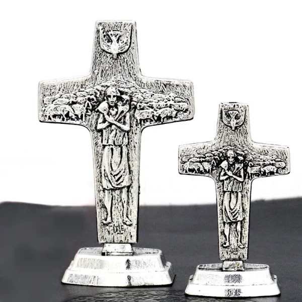 Mecrt Home Decorations Collection Vintage Gold/Silver Metal Cross Table Ornaments for Souvenirs Business Birthday Craft 