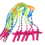 Cheap Catholic 59 Rosary Necklaces Plastic Soft Glue Color Luminous Fluorescent Prayer Beads Jewelry Necklace Jewelry Wholesale