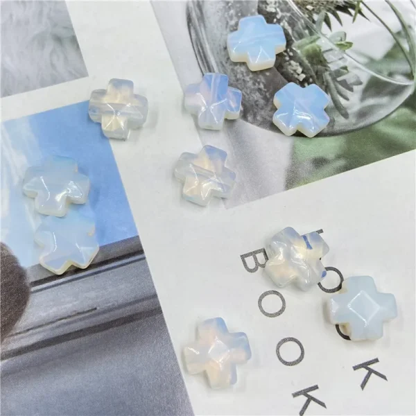Christian Crystal Agate Jade Cross Straight Hole Loose Beads DIY Hairpin Sweater Chain Wearing Jewelry Accessories Whole