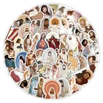 Catholic Theme 60 Sheets Jesus Graffiti Stickers Personalized Decoration Phone Cases Water Bottles Scooters Waterproof - Image 2