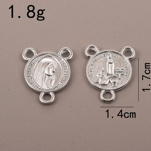 Catholic rosary accessories, oval three-hole pendant, vintage metal jewelry center connector wholesale