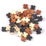 Natural Wooden Cross Pendant Mini Christian Colourful Catholic Bead Necklace Custom Rosary Accessories for Jewelry Making