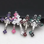 Metal Cross Crucifixes Christ Jesus Religious Catholic Cross Gift 5.5*3.5cm Multiple Colors Jewelry Pendants Wholesale - Image 2