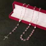 Catholic Rosary Colored Rosaries Necklace Love Plastic Beads Easter Baptism Communion Cross Church Jewelry Wholesale - Image 4