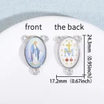 Catholic Rosary Centerpiece Saint Sticker Small Size Epoxy Resin Center Medal - Image 5