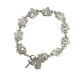 Metal Rose Flower Shaped Cross Beads Religious Catholic Bracelet for Communion Baptism Ornaments Zinc Alloy Saint Benedict - Image 5